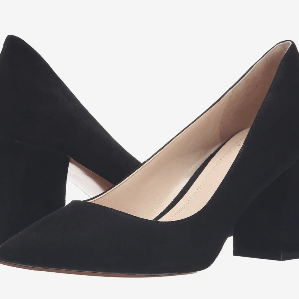 Marc Fisher LTD Black Suede Zala Pump Block Heel